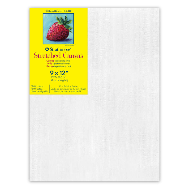 300 Series Traditional Stretched Canvas, 9x12 inch, Pack of 3