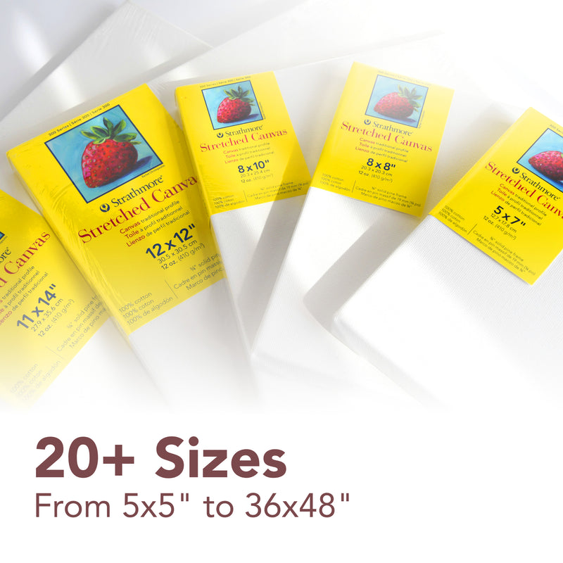 300 Series Traditional Stretched Canvas, 9x12 inch, Pack of 3