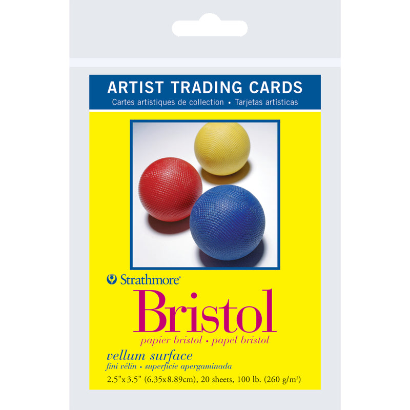 300 Series Artist Trading Cards Bristol Pack, Vellum Finish, 2.5x3.5 inch, 20 Sheets Per Pack, 6 Packs