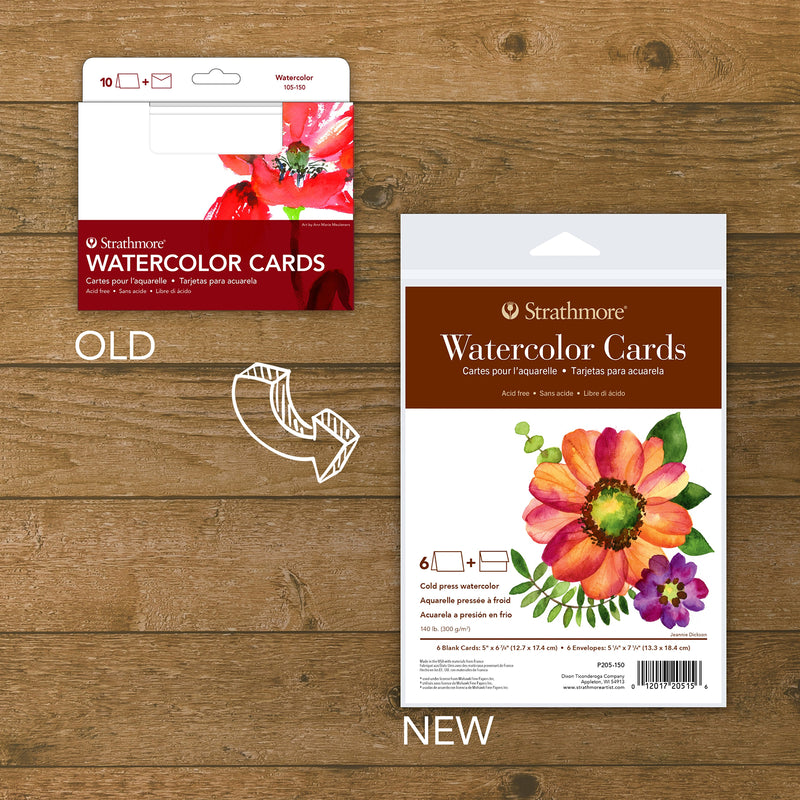 Watercolor Cards 5x6.875in 400 Ser &envelopes 6pk
