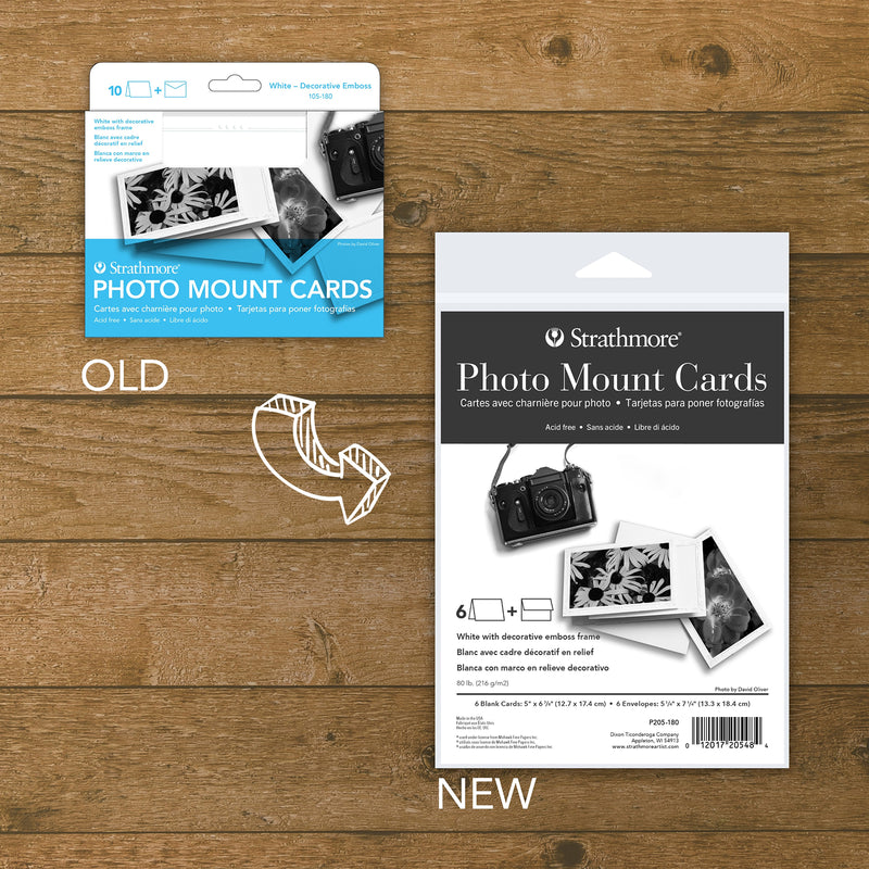 Photo Mount Cards Deco Embossed & Envelopes 5x6.875in 6pk