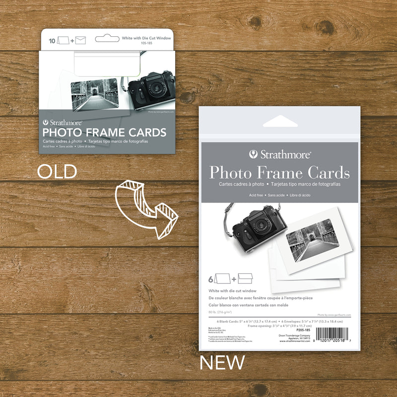 Photo Frame Cards & Envel 5x6.875in Plain 6pk