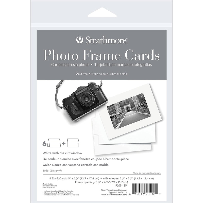 Photo Frame Cards & Envel 5x6.875in Plain 6pk
