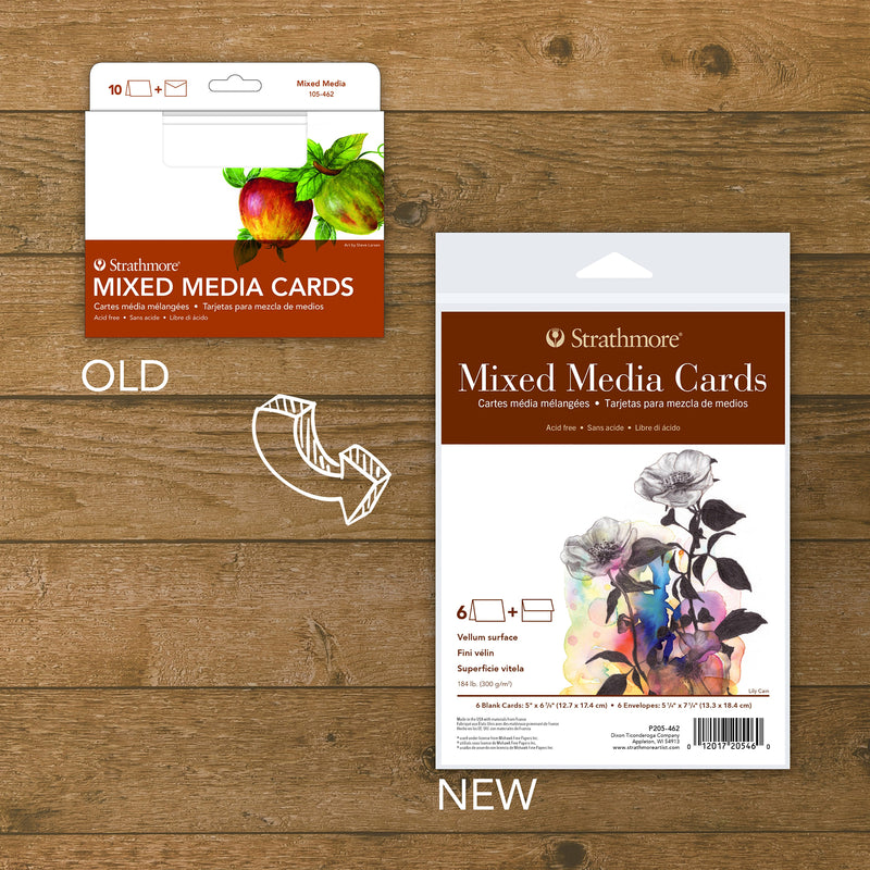 Mixed Media Cards 5x6.875in 400ser & Envelopes 6pk