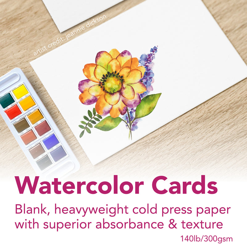 Watercolor Cards 5x6.875in 300 Ser &envelopes 6pk