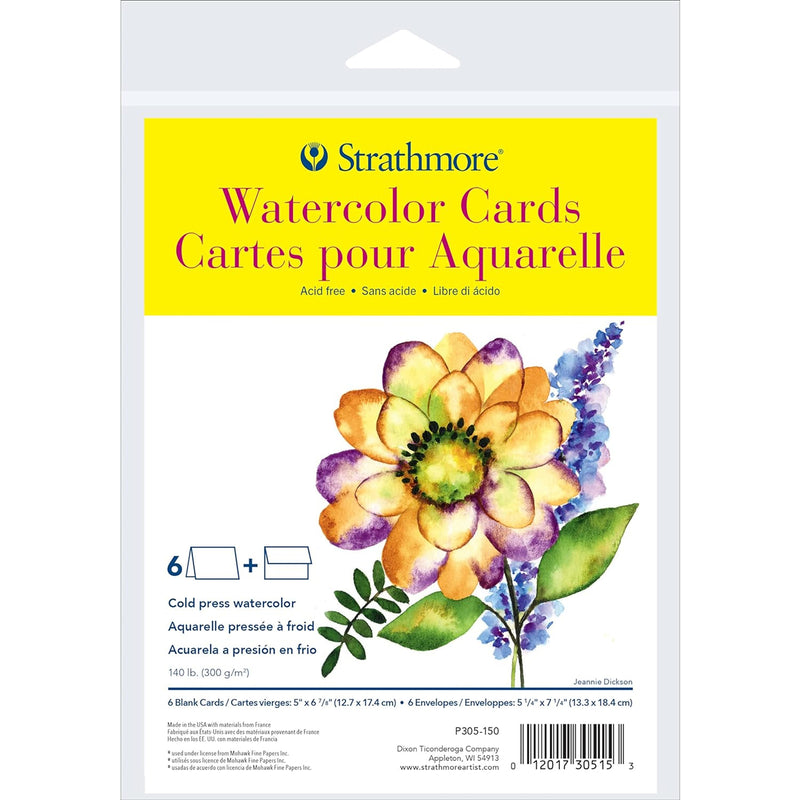 Watercolor Cards 5x6.875in 300 Ser &envelopes 6pk