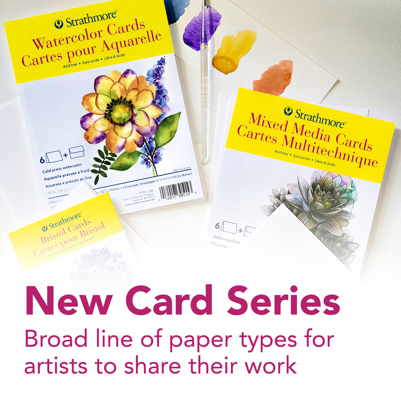 Mixed Media Cards & Envel 5x6.875in 6pk