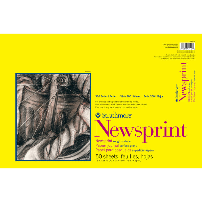 Newsprint Pad 50 Sheet 12x18in Tape 300 Series