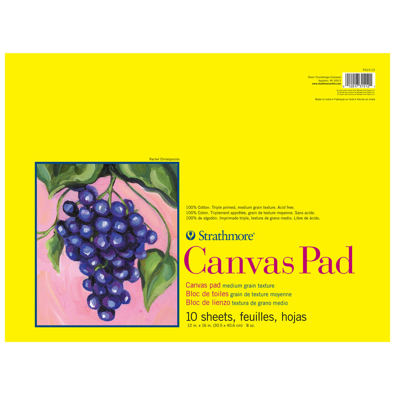 300 Series Canvas Pad, Tape Binding, 10 Sheet, 12x16 inch, Pack of 2