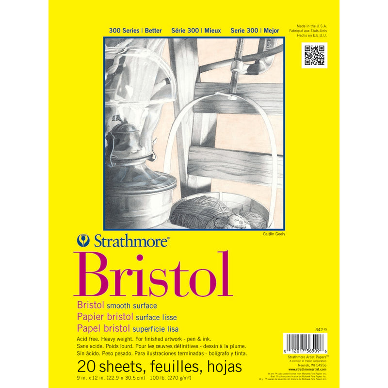 Bristol Smooth Tape 20 Shts 9x12in 300 Series