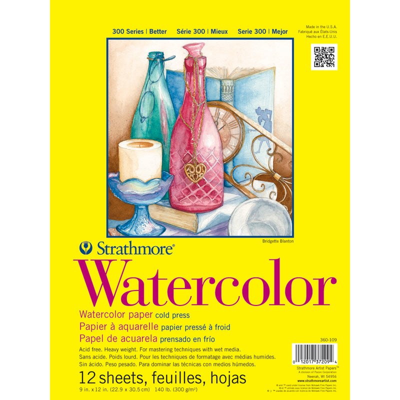 Watercolor Pad 12shts 9x12in Tape 300 Series