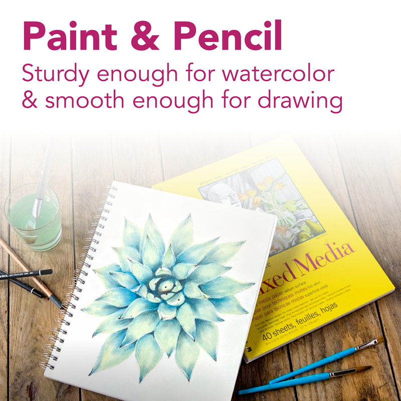 300 Series Mixed Media Pad, Side Wire Binding, 40 Sheet, 11x14 inch, 1 Count