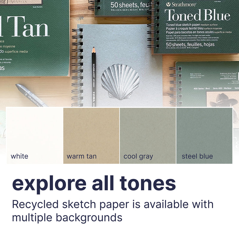 Sketch Pad 9x12in Tan Side 50shts 400 Series Recycled
