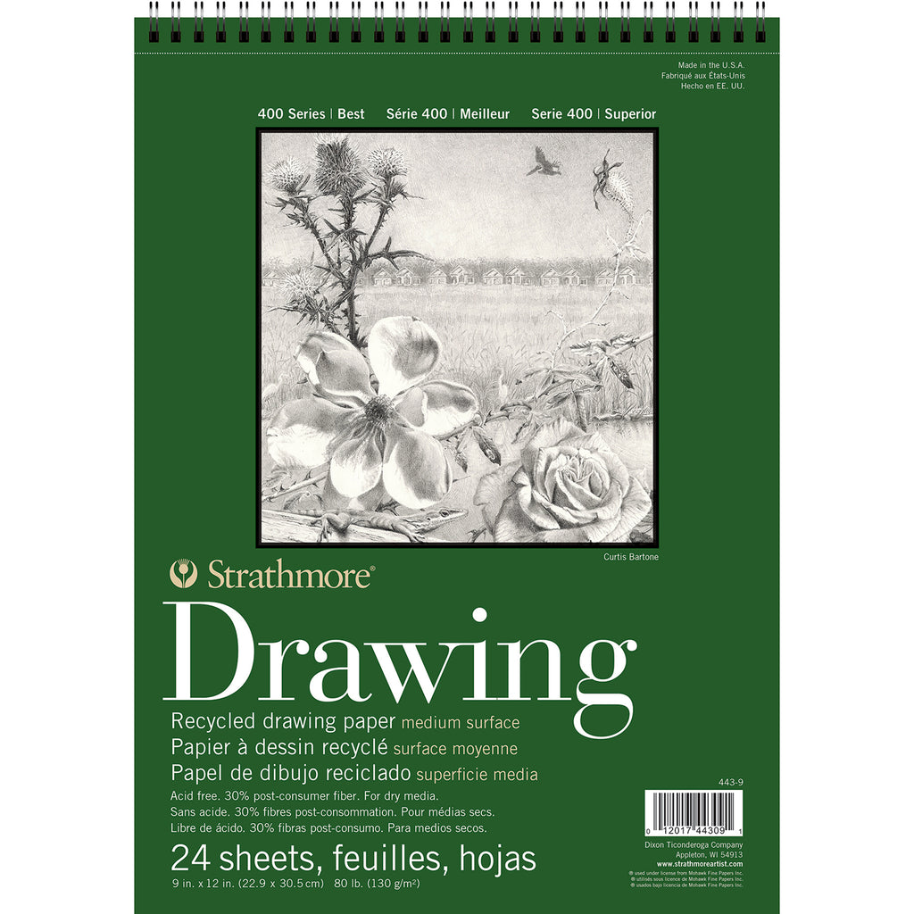 Drawing Pad 24shts 9x12in Top Wire 400 Series Recycled