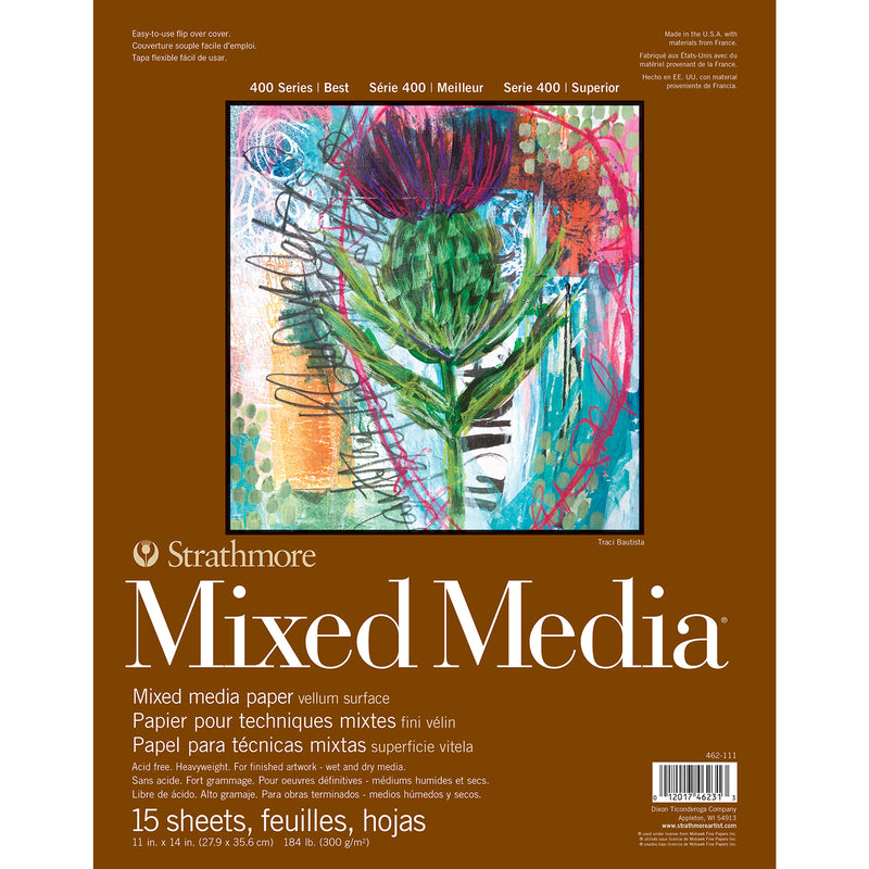 Mixed Media Pad 11x14in Glue 400 Series 15 Sheets
