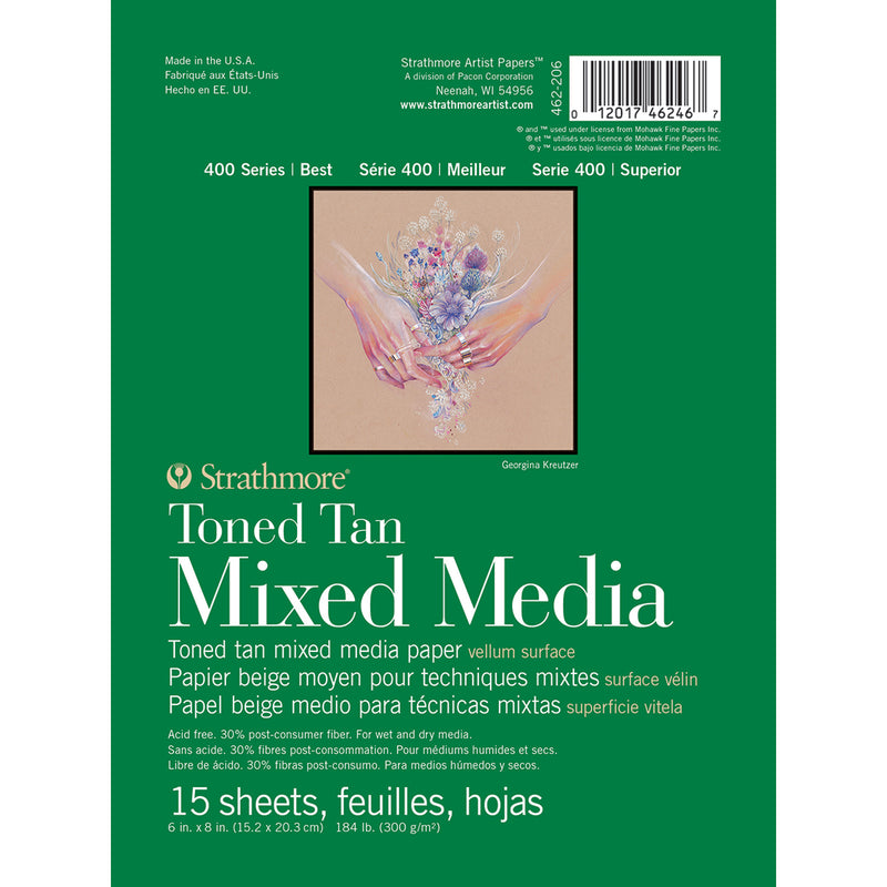 Mixed Media Pad 6x8in Tan 15shts 400 Series