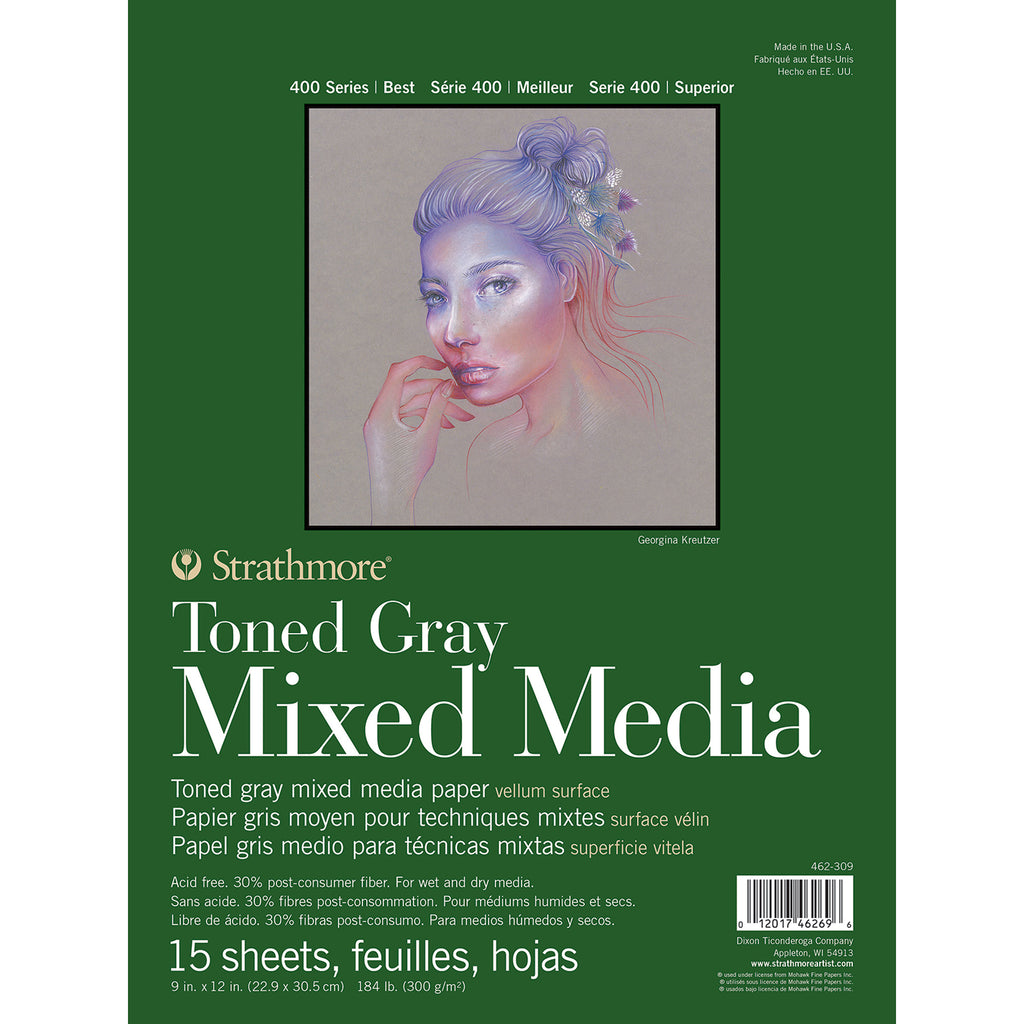 Mixed Media Pad 9x12in Gray 15shts 400 Series
