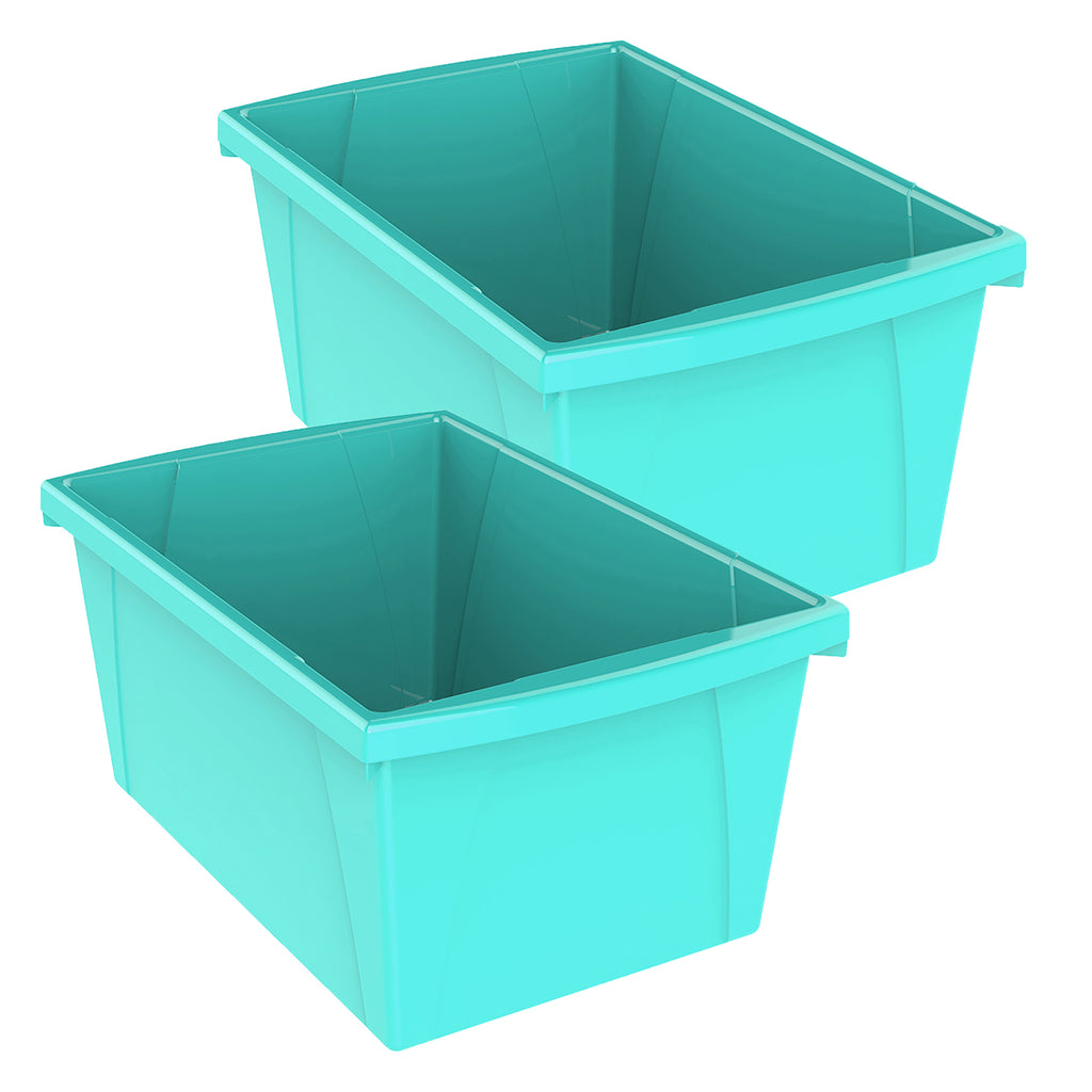 (2 Ea) Med Teal Class Storage Bin