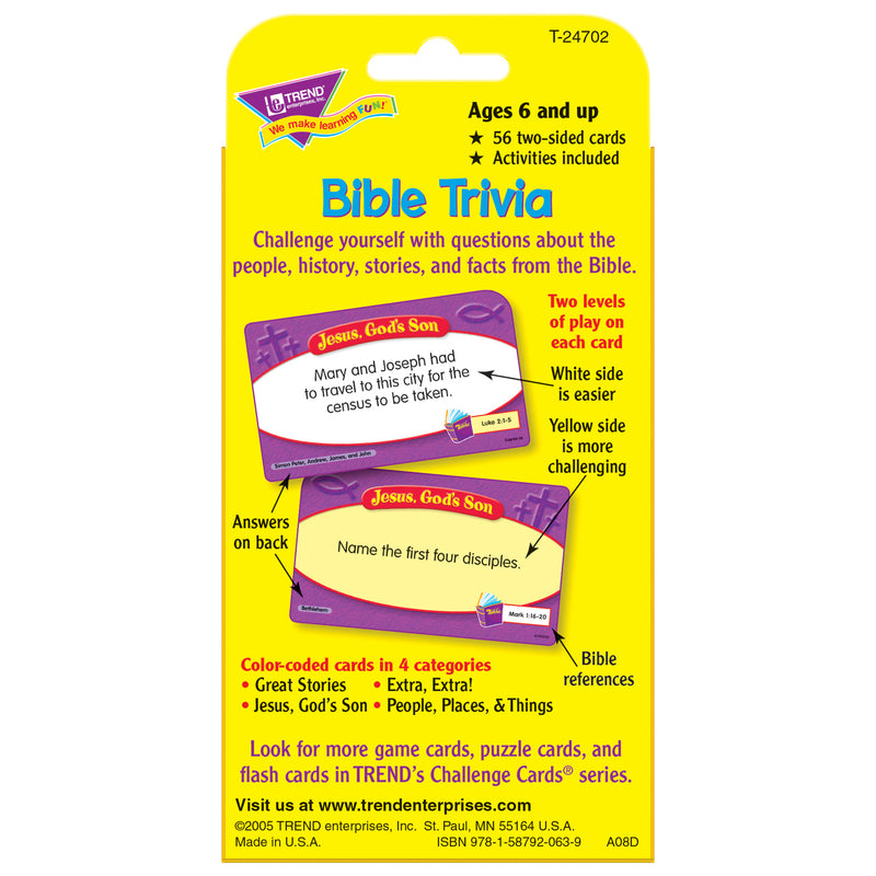 Bible Trivia Challenge Cards®, Pack of 6