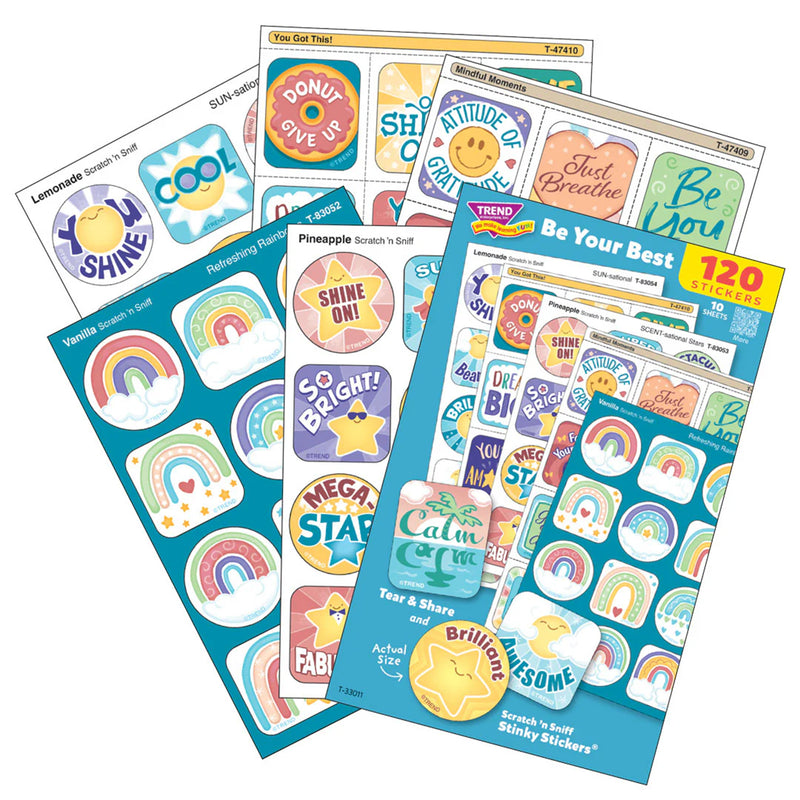 Be Your Best Mixed Stickers Variety Pack, 120 Per Pack, 2 Packs