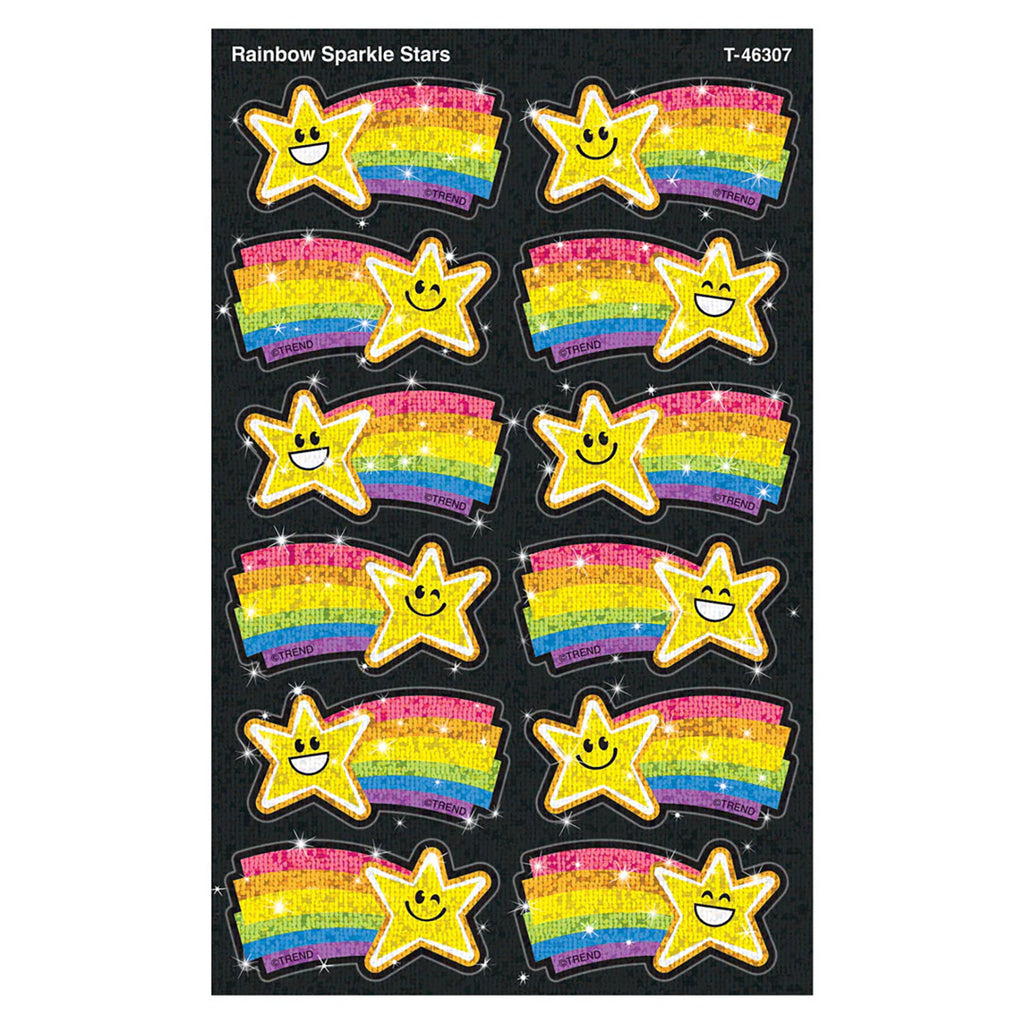 Rainbow Stars Sparkle Stickers 24ct