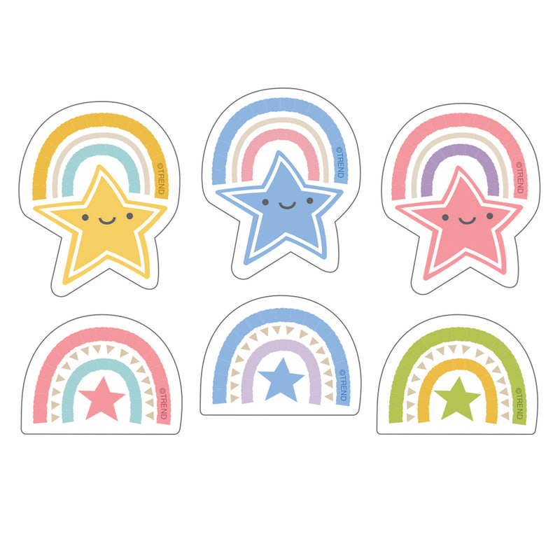 Rainbows & Stars Large superShapes Stickers, 120 Per Pack, 6 Packs