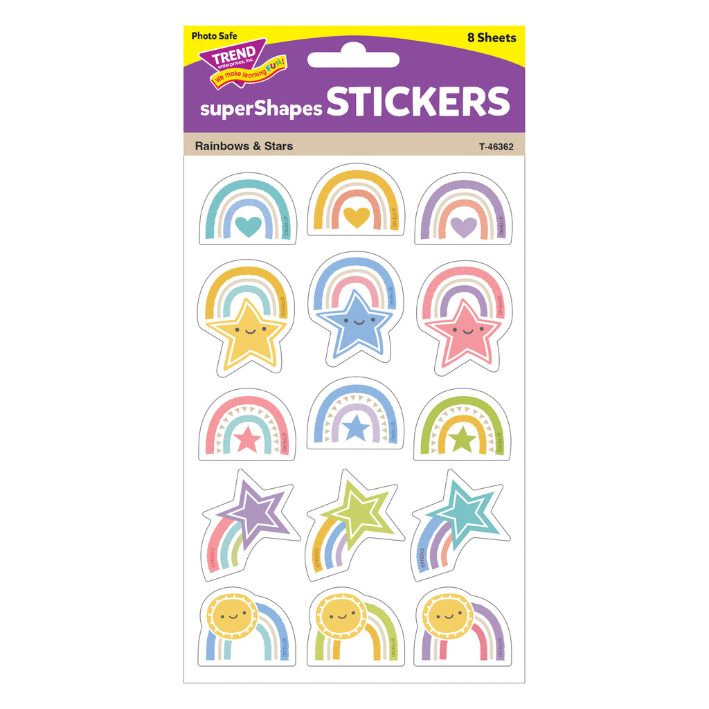 Rainbows & Stars Large Stickers Supershapes