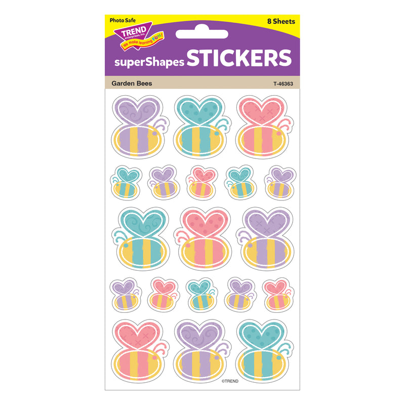 Garden Bees Large superShapes Stickers, 152 Per Pack, 6 Packs