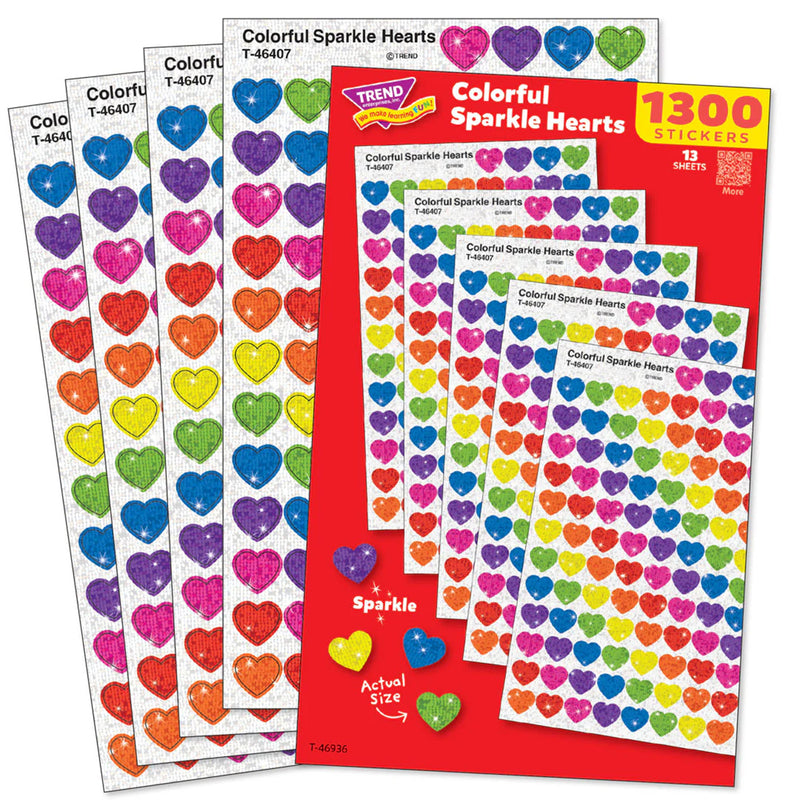 Colorful Sparkle Hearts Value Pack 1300ct