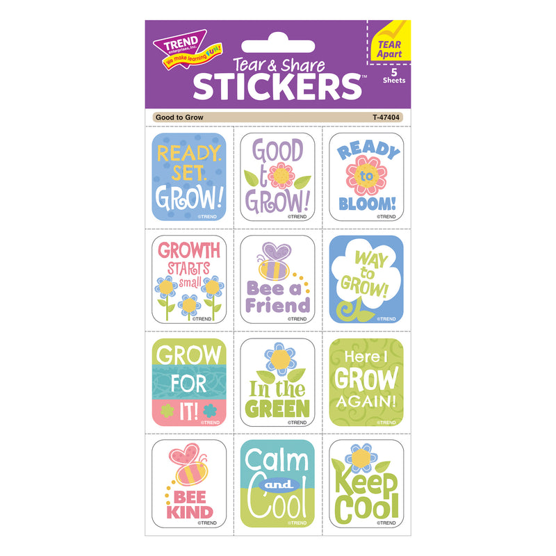 Good to Grow Tear & Share Stickers®, 60 Per Pack, 6 Packs