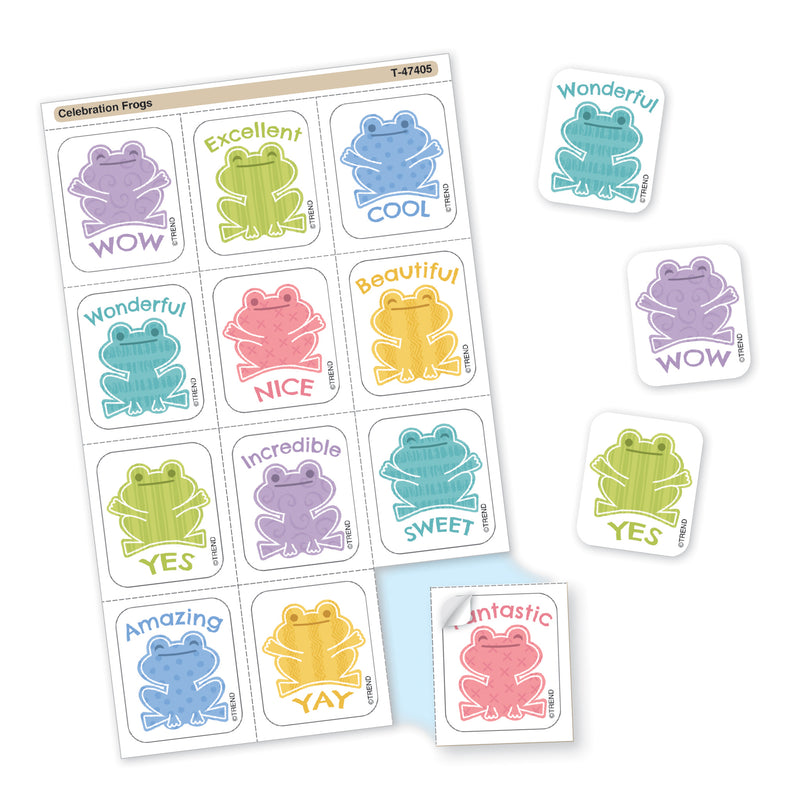 Celebration Frogs Tear & Share Stickers®, 60 Per Pack, 6 Packs