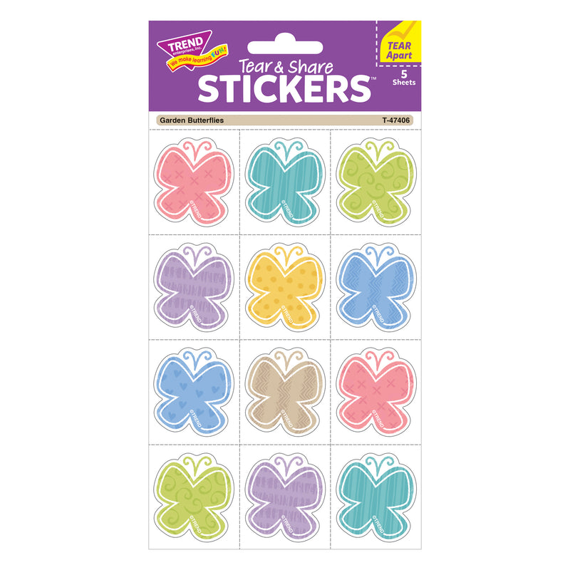 Garden Butterflies Stickers Tear & Share