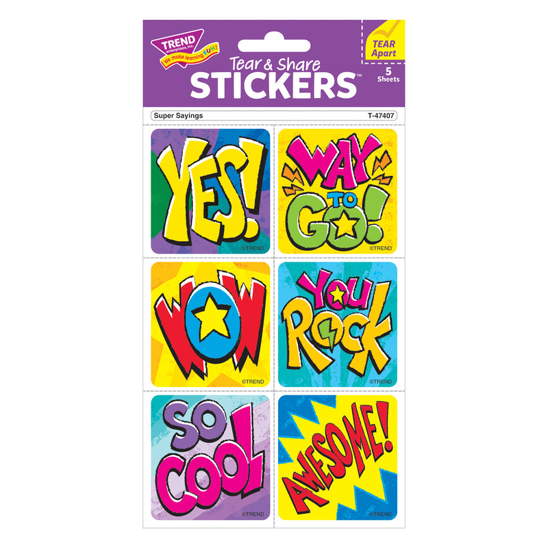 Super Sayings Stickers Tear & Share