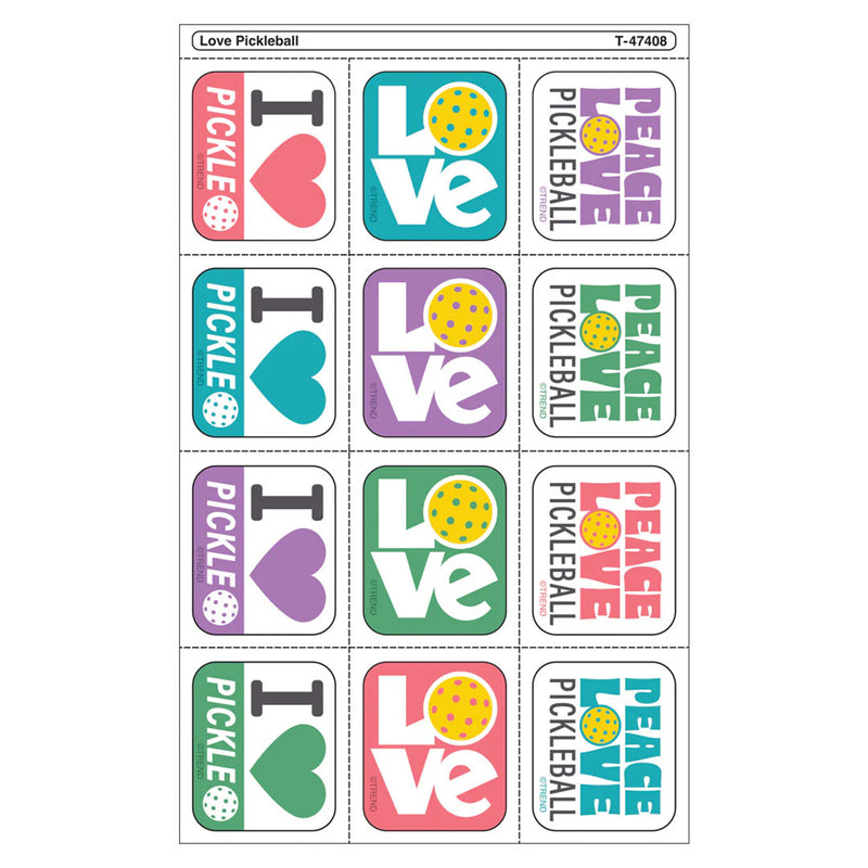 Love Pickleball Tear & Share Stickers™, 60 Per Pack, 6 Packs