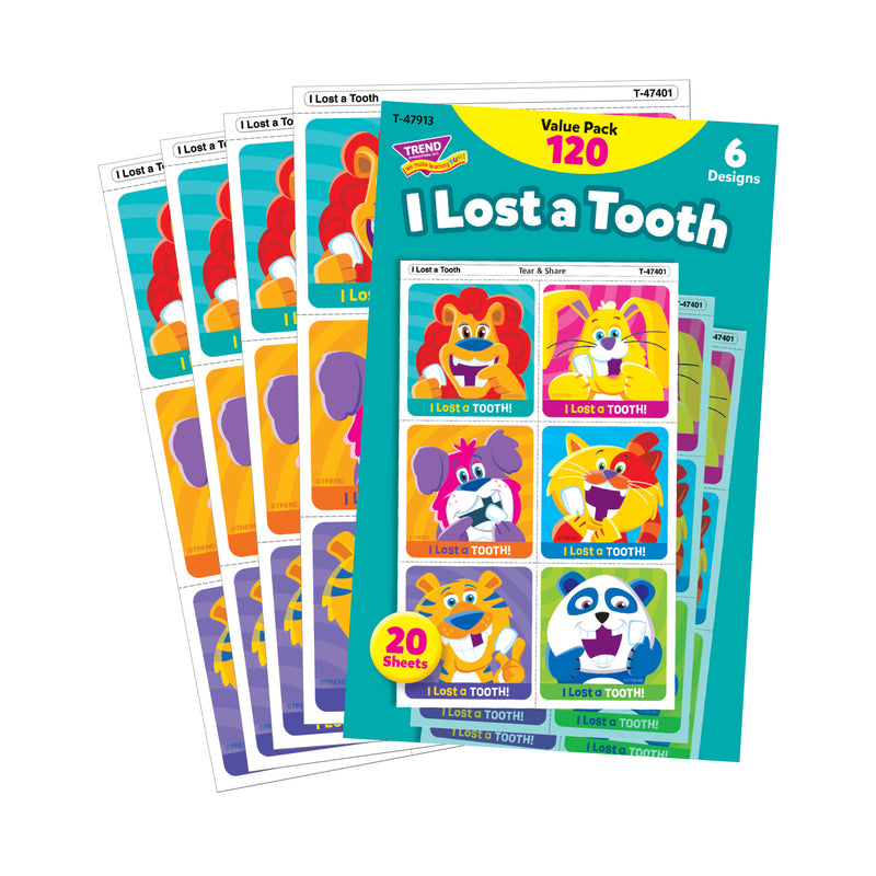 I Lost A Tooth Tear & Share Stickers® Value Pack, 120 Per Pack, 2 Packs