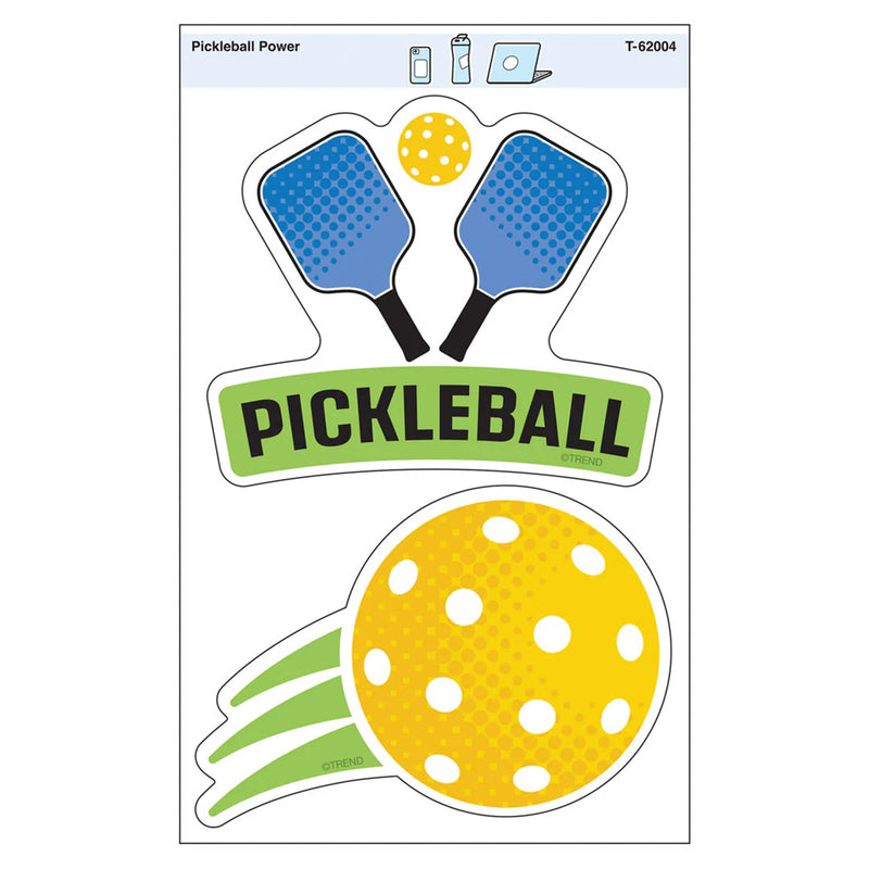 Pickleball Power Vinyl Stickers, 2 Per Pack, 6 Packs