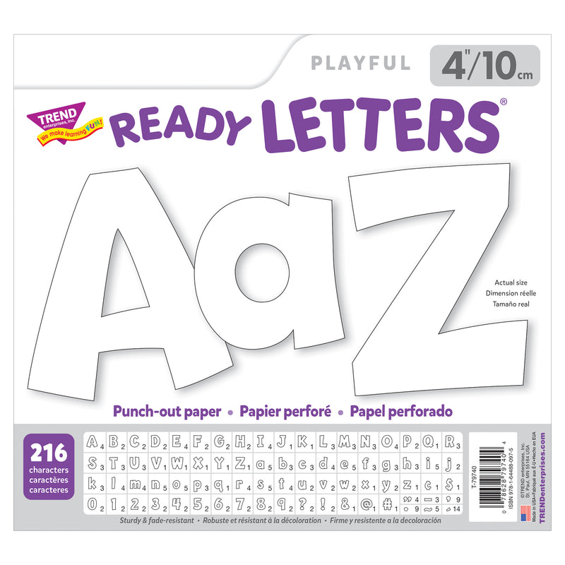 White 4in Playful Combo Letters