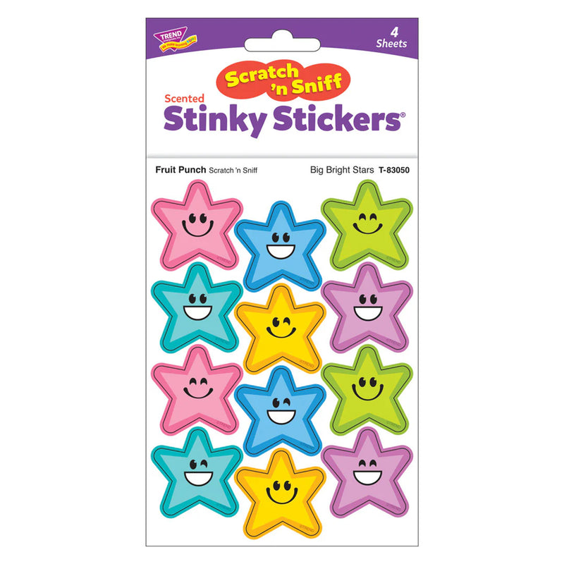 Big Bright Stars, Fruit Punch Scent Scratch 'n Sniff Stinky Stickers®, 48 Per Pack, 6 Packs