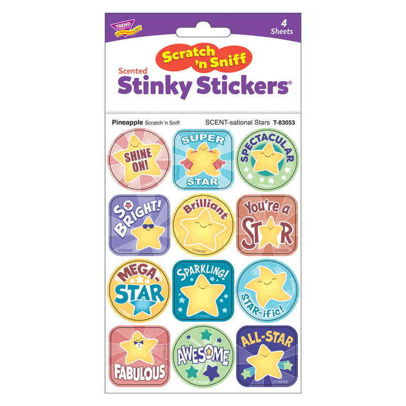Stinky Stickers Stars Pineapple Scent