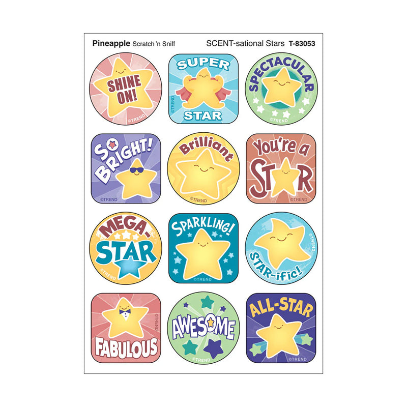 Stinky Stickers Stars Pineapple Scent