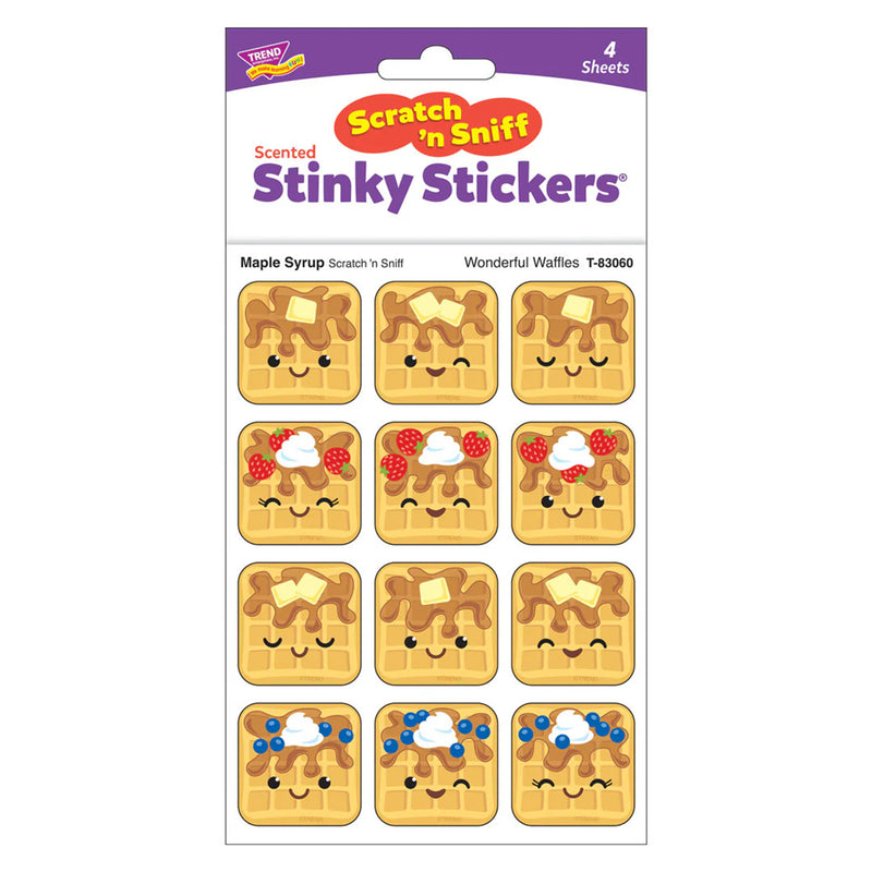 Wonderful Waffles, Maple Syrup Scent Scratch 'n Sniff Stinky Stickers®, 48 Per Pack, 6 Packs
