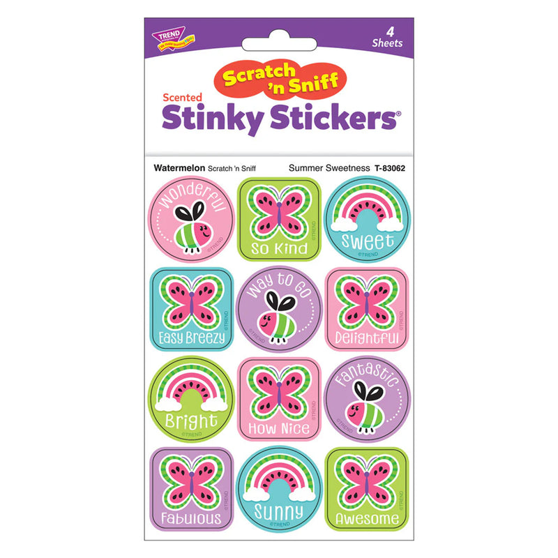 Summer Sweetness, Watermelon Scent Scratch 'n Sniff Stinky Stickers®, 48 Per Pack, 6 Packs