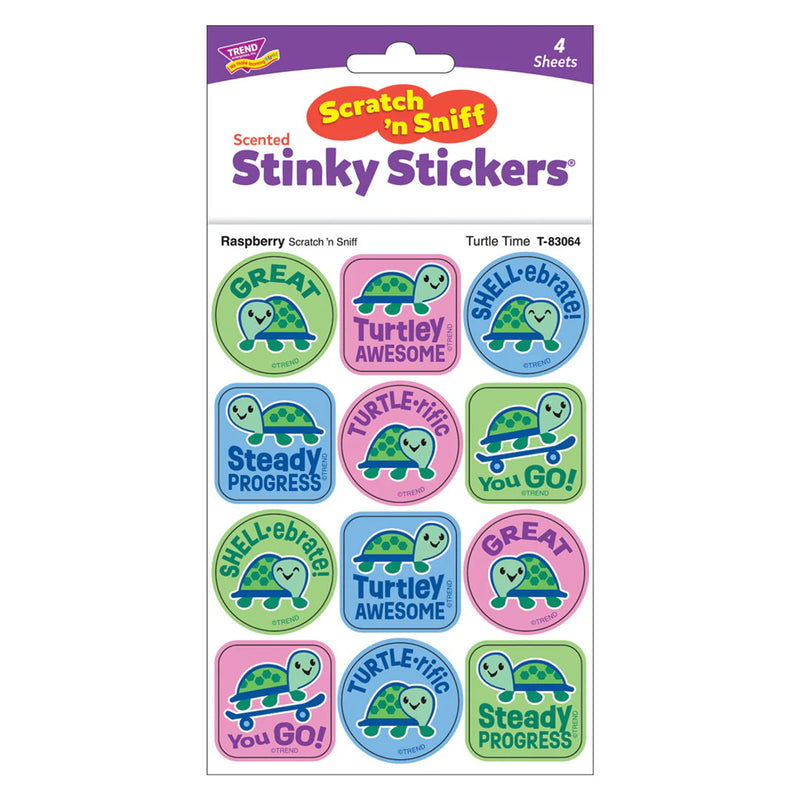Turtle Time, Raspberry Scent Scratch 'n Sniff Stinky Stickers®, 48 Per Pack, 6 Packs