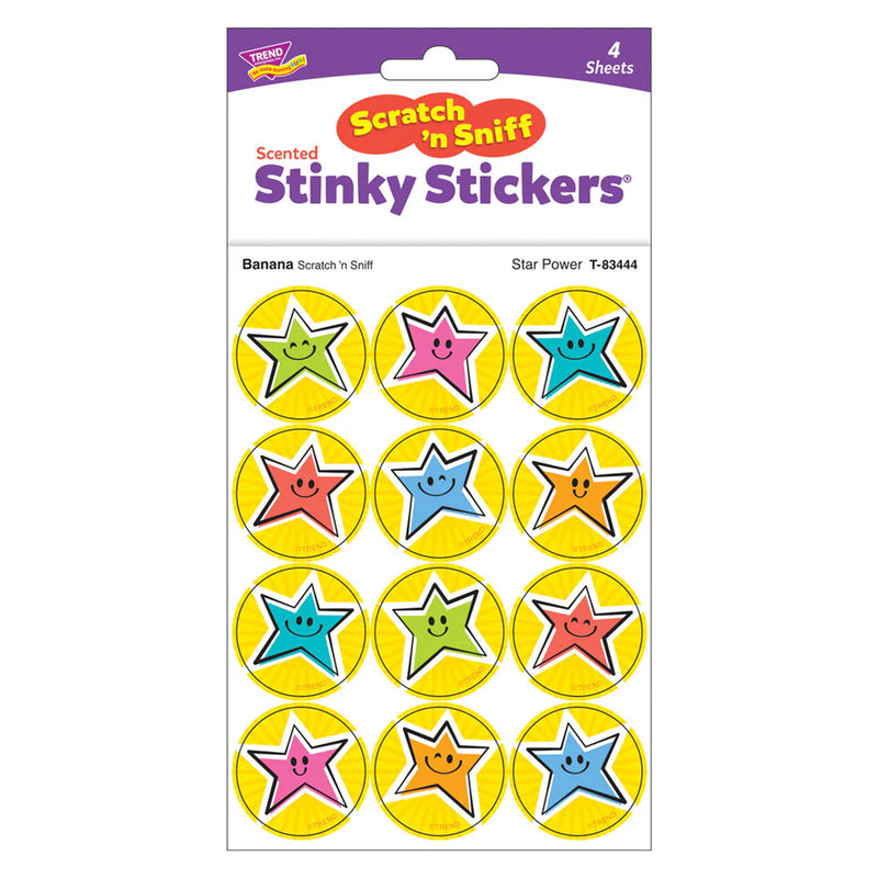 Star Power, Banana scent Scratch 'n Sniff Stinky Stickers®, 48 Per Pack, 6 Packs