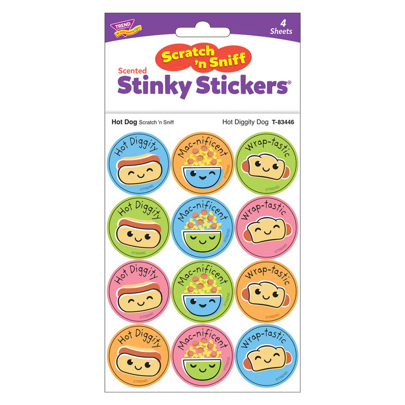 Hot Diggity Dog, Hot Dog scent Scratch 'n Sniff Stinky Stickers®, 48 Per Pack, 6 Packs