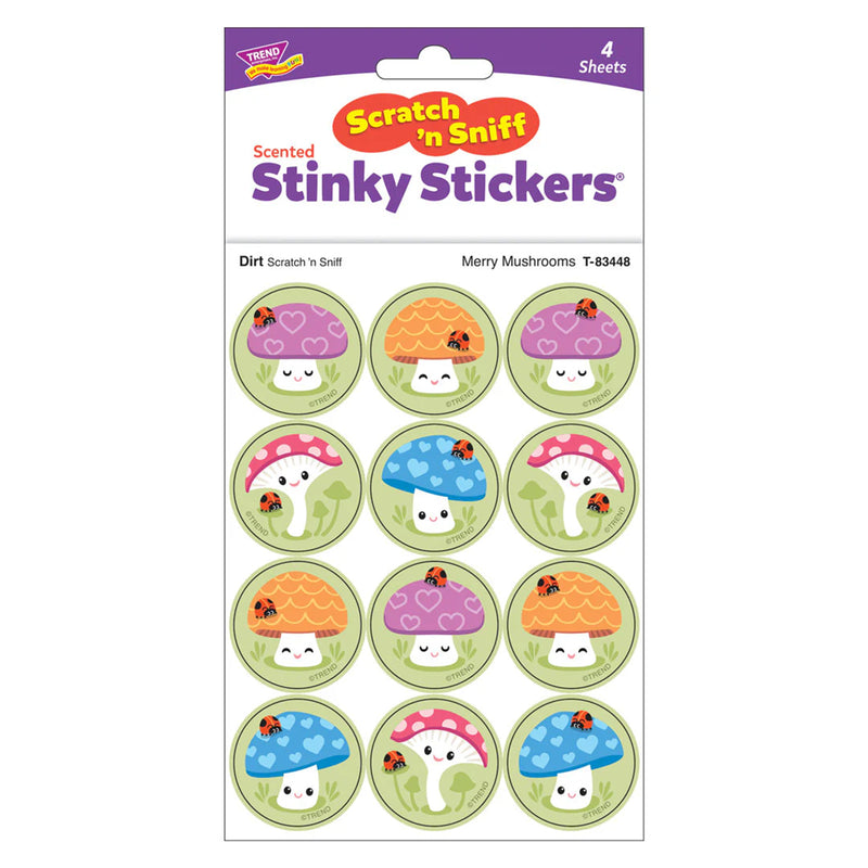 Stinky Stickers Dirt Scent Merry Mushrooms