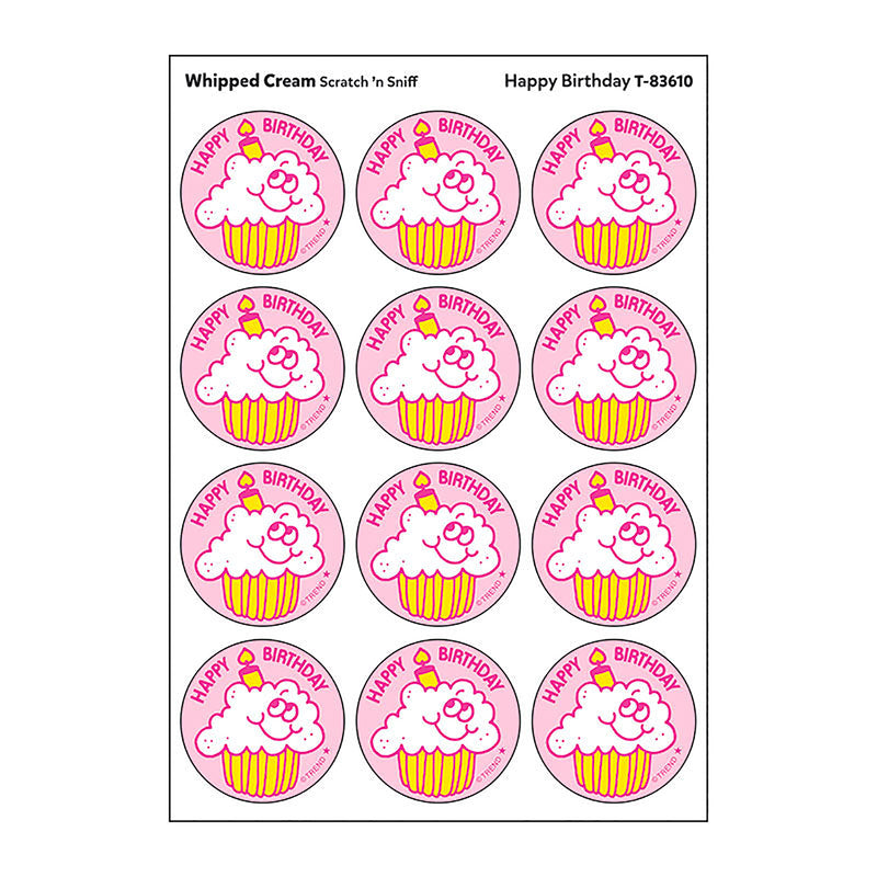 Stickers 24ct Happy Birthday Whippd Cream Scent