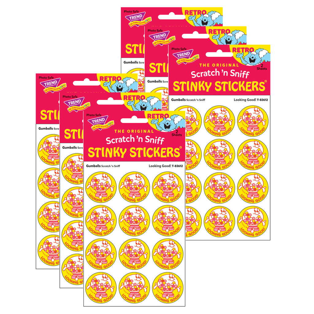 (6 Pk) Stickers 24ct Looking Good Gumballs Scent