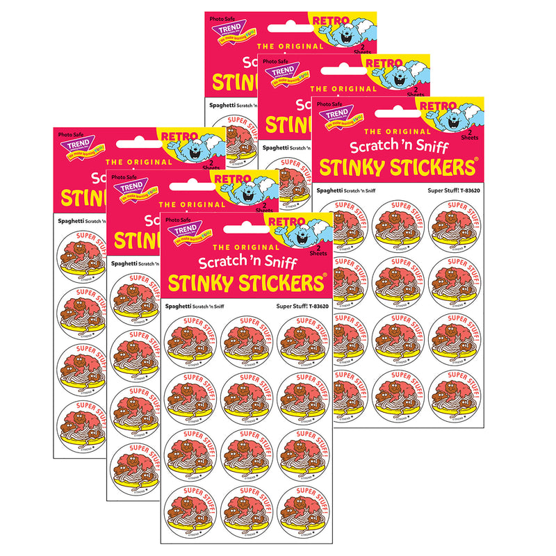 (6 Pk) Stickers 24ct Super Stuff Spaghetti Scent