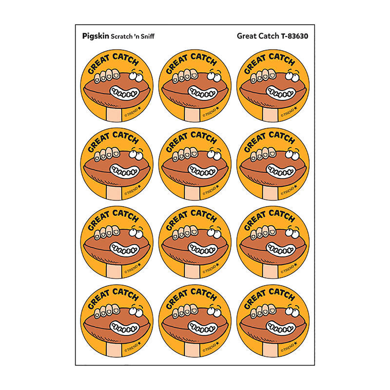 Great Catch/Pigskin Scent Retro Scratch 'n Sniff Stinky Stickers®, 24 Per Pack, 6 Packs